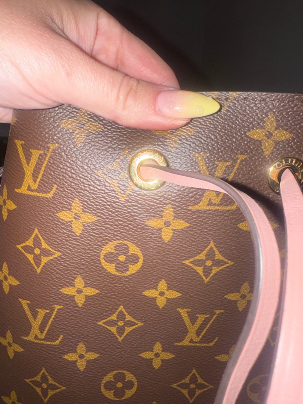 Louis Vuitton Monogram Drawstring Crossbody in Brown and Black - Picture 7 of 9